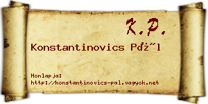 Konstantinovics Pál névjegykártya