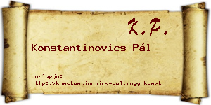 Konstantinovics Pál névjegykártya